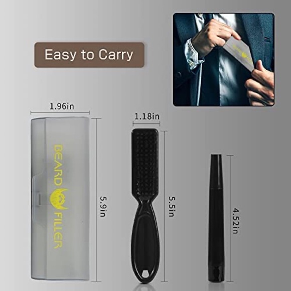 Natural Beard Dye Pencil Filler Kit for Men With Pen, Brush, Comb, and Scissors - Picture 2 of 6